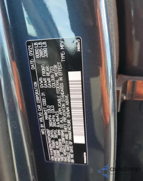 2021 Volvo Xc90 T5 Momentum z USA, uszkodzony, nr VIN YV4102PK7M1734087